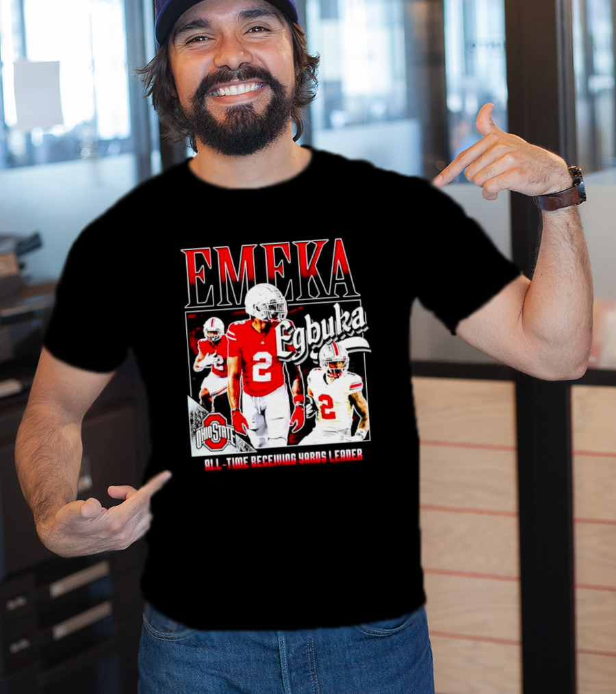 Ohio State Buckeyes Emeka Egbuka All-Time Receiving Yards Leader T-Shirt
