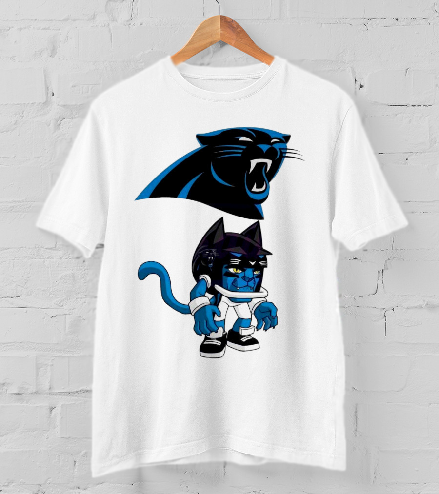 Rush Zone Carolina Panthers NFL Cartoon Character 2025 Football Mascot T-Shirt