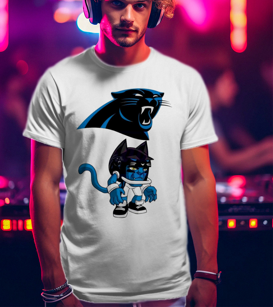 Rush Zone Carolina Panthers NFL Cartoon Character 2025 Football Mascot T-Shirt