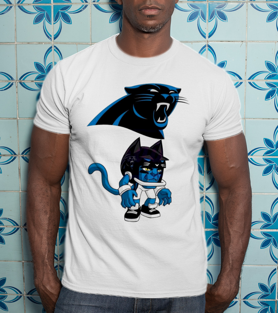 Rush Zone Carolina Panthers NFL Cartoon Character 2025 Football Mascot T-Shirt