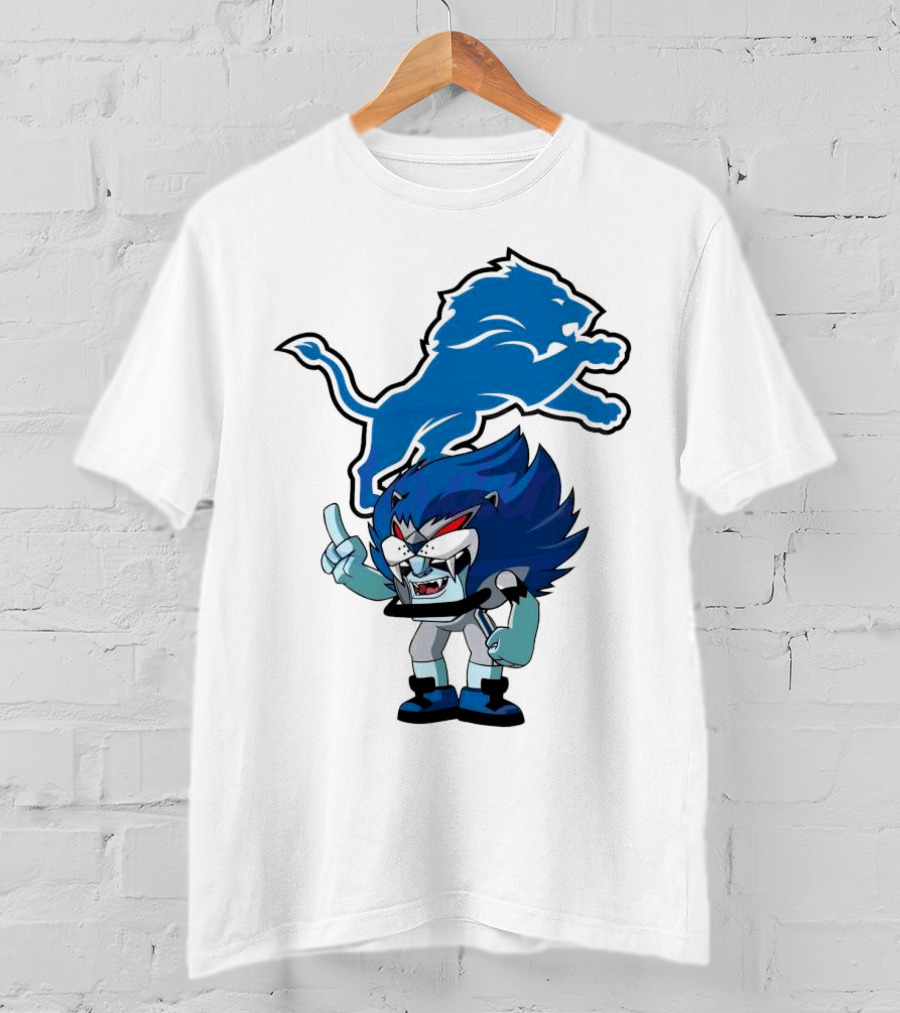 Rush Zone Detroit Lions NFL Cartoon Character Roary 2025 T-Shirt