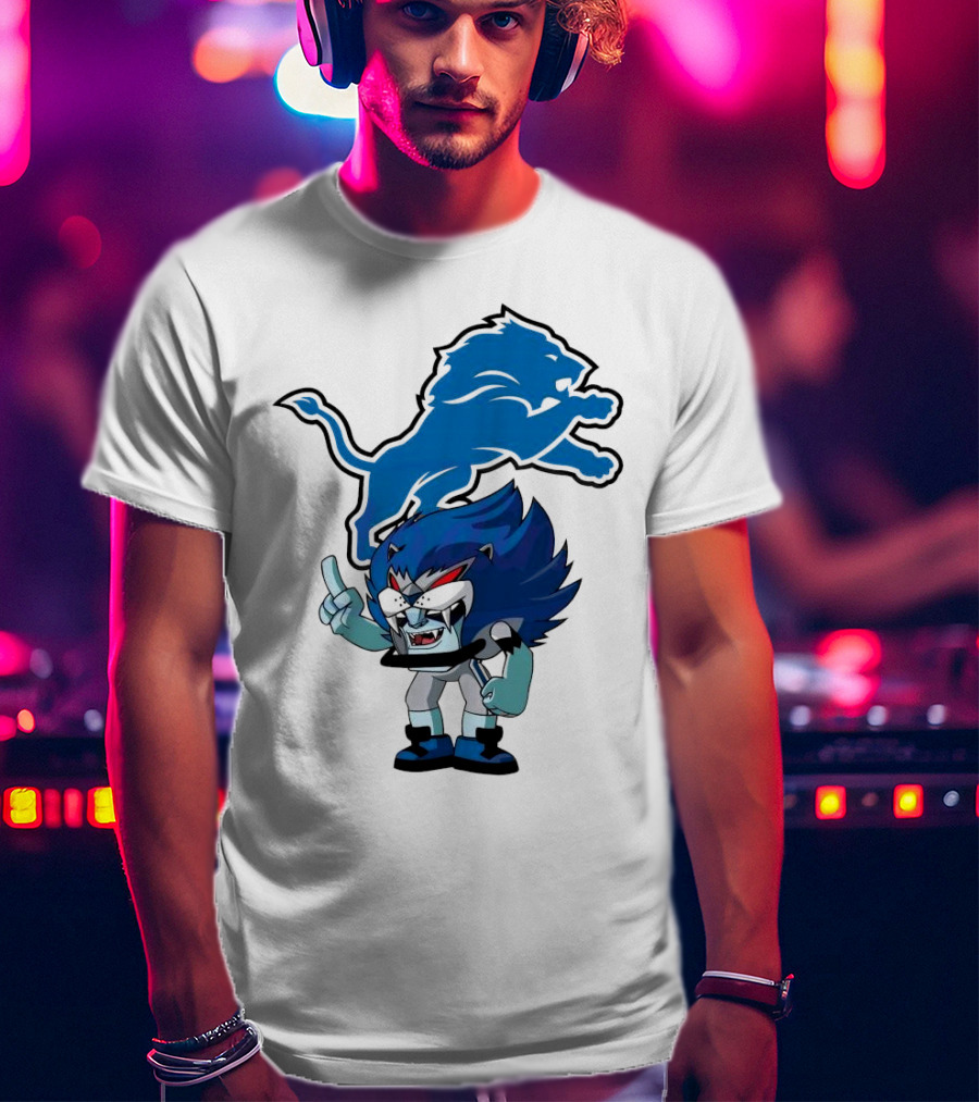Rush Zone Detroit Lions NFL Cartoon Character Roary 2025 T-Shirt