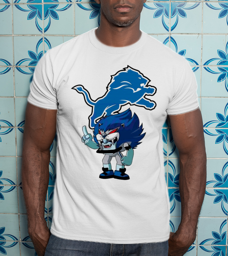 Rush Zone Detroit Lions NFL Cartoon Character Roary 2025 T-Shirt