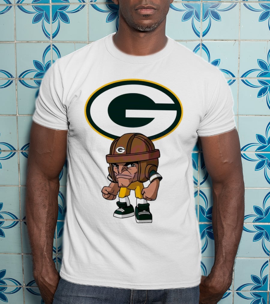 Rush Zone Green Bay Packers NFL Cartoon Character 2025 Bold Mascot T-Shirt