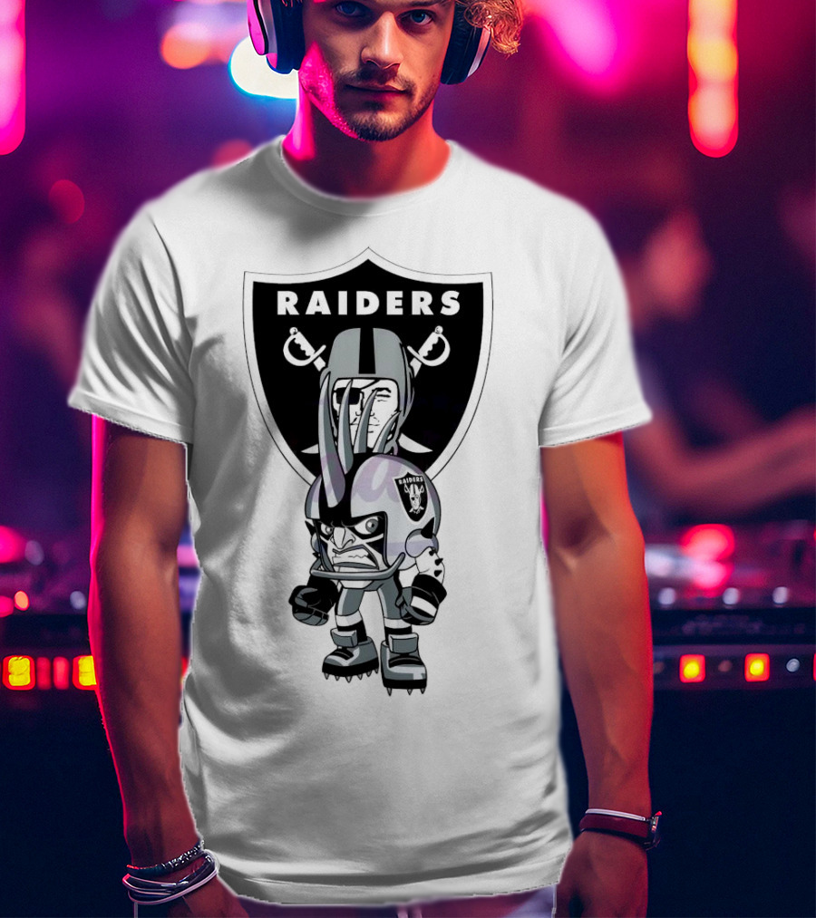 Raiders NFL Rush Zone Cartoon Character Las Vegas 2025 T-Shirt