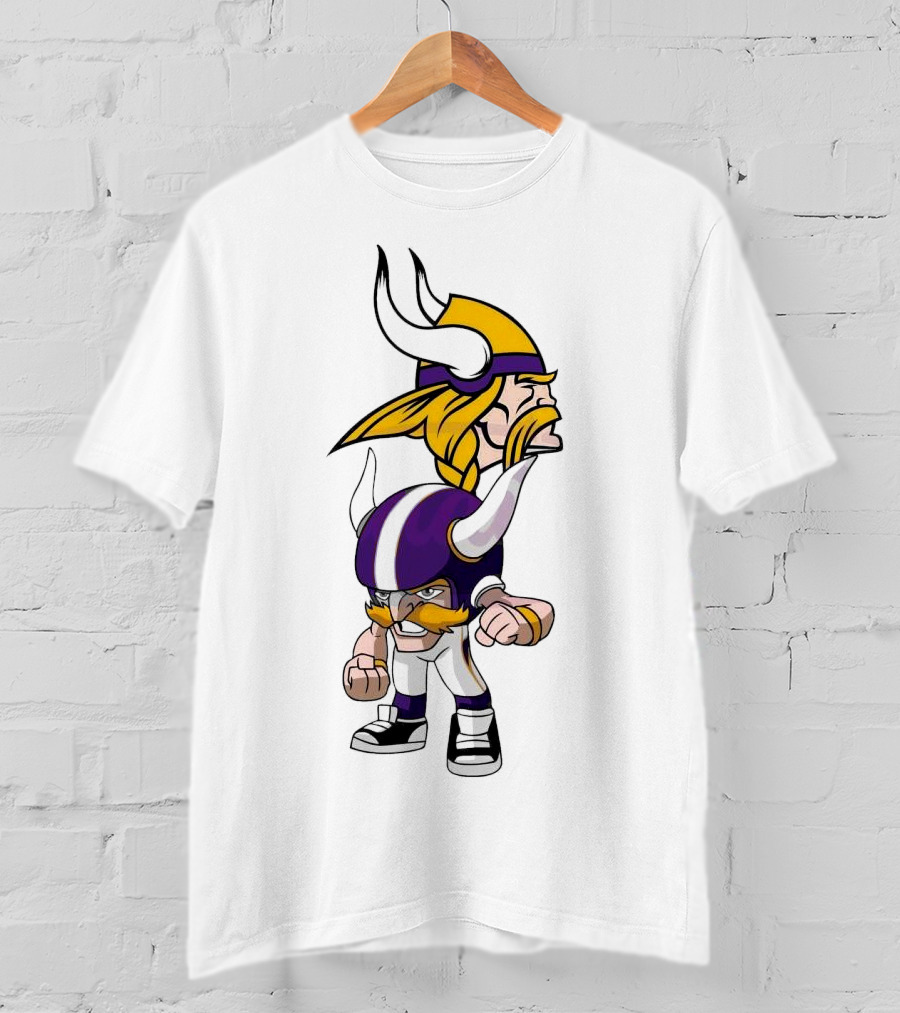 Rush Zone Minnesota Vikings NFL Cartoon Character 2025 Vikings Mascot T-Shirt