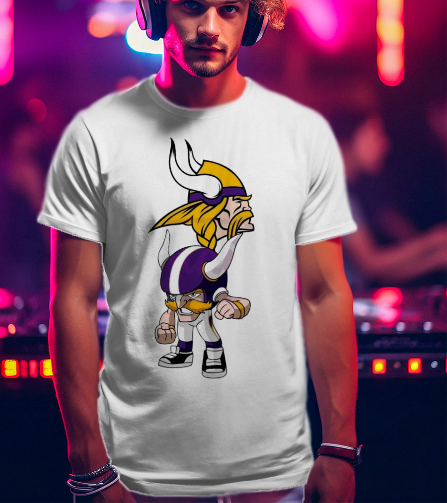 Rush Zone Minnesota Vikings NFL Cartoon Character 2025 Vikings Mascot T-Shirt