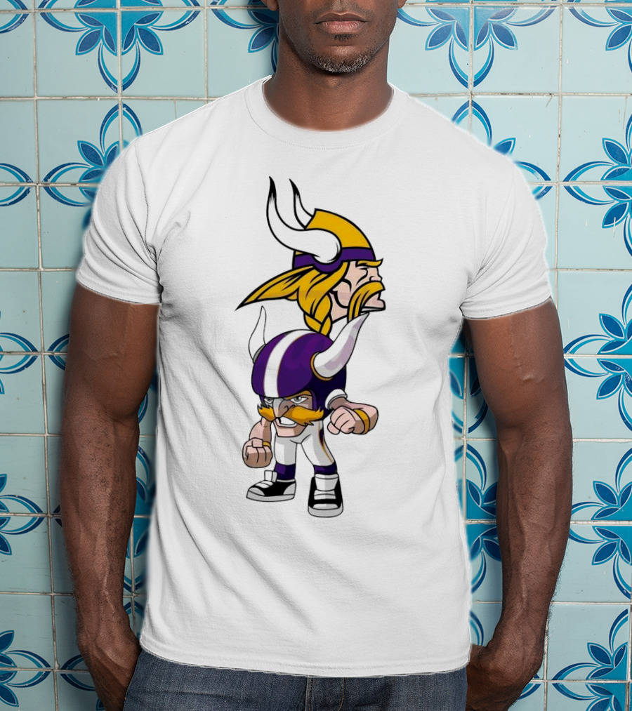 Rush Zone Minnesota Vikings NFL Cartoon Character 2025 Vikings Mascot T-Shirt
