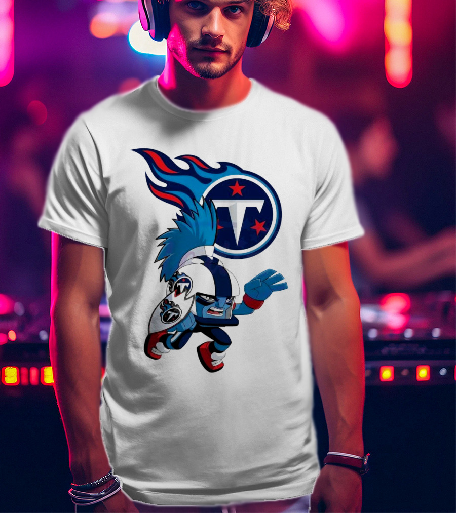 Tennessee Titans Rush Zone NFL Cartoon Character 2025 T-Shirt