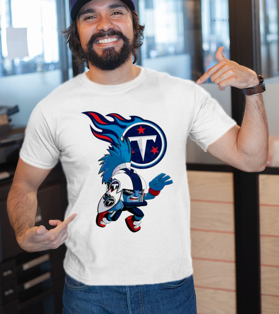 Tennessee Titans Rush Zone NFL Cartoon Character 2025 T-Shirt