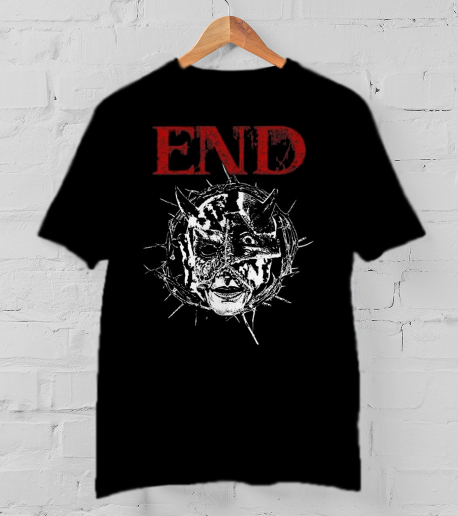 Closed Casket Activities End Distorted Face Thorned Devil Mask T-Shirt
