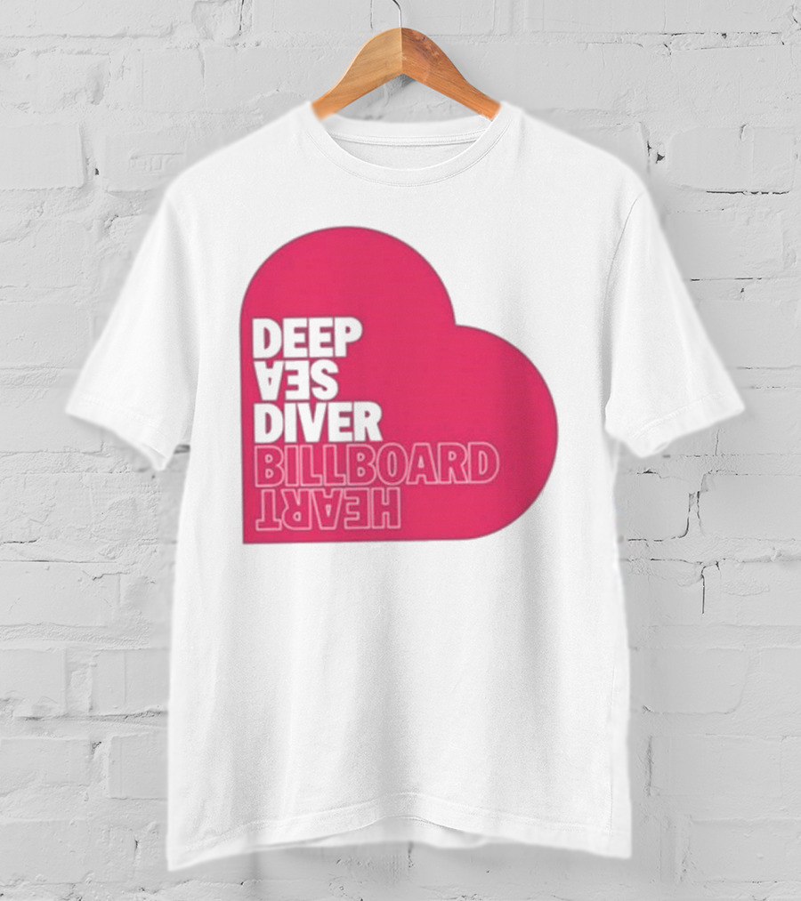 Deep Sea Diver Pink Billboard Heart T-Shirt