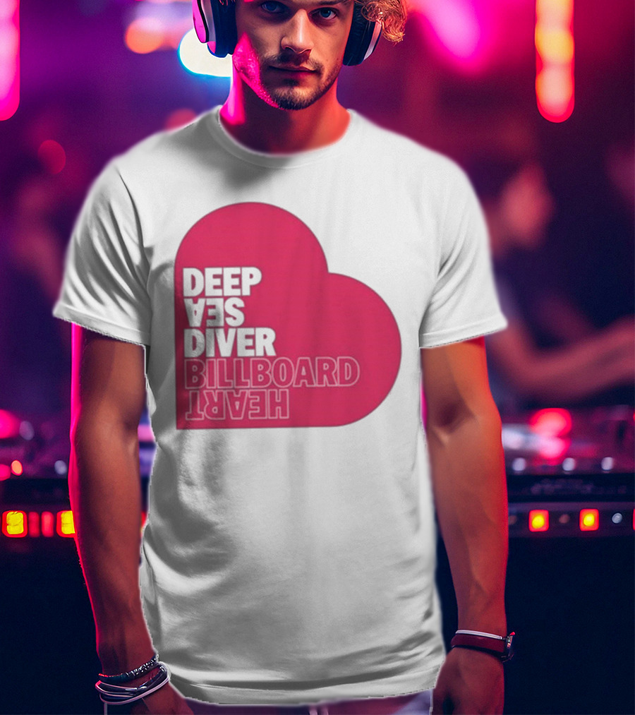 Deep Sea Diver Pink Billboard Heart T-Shirt