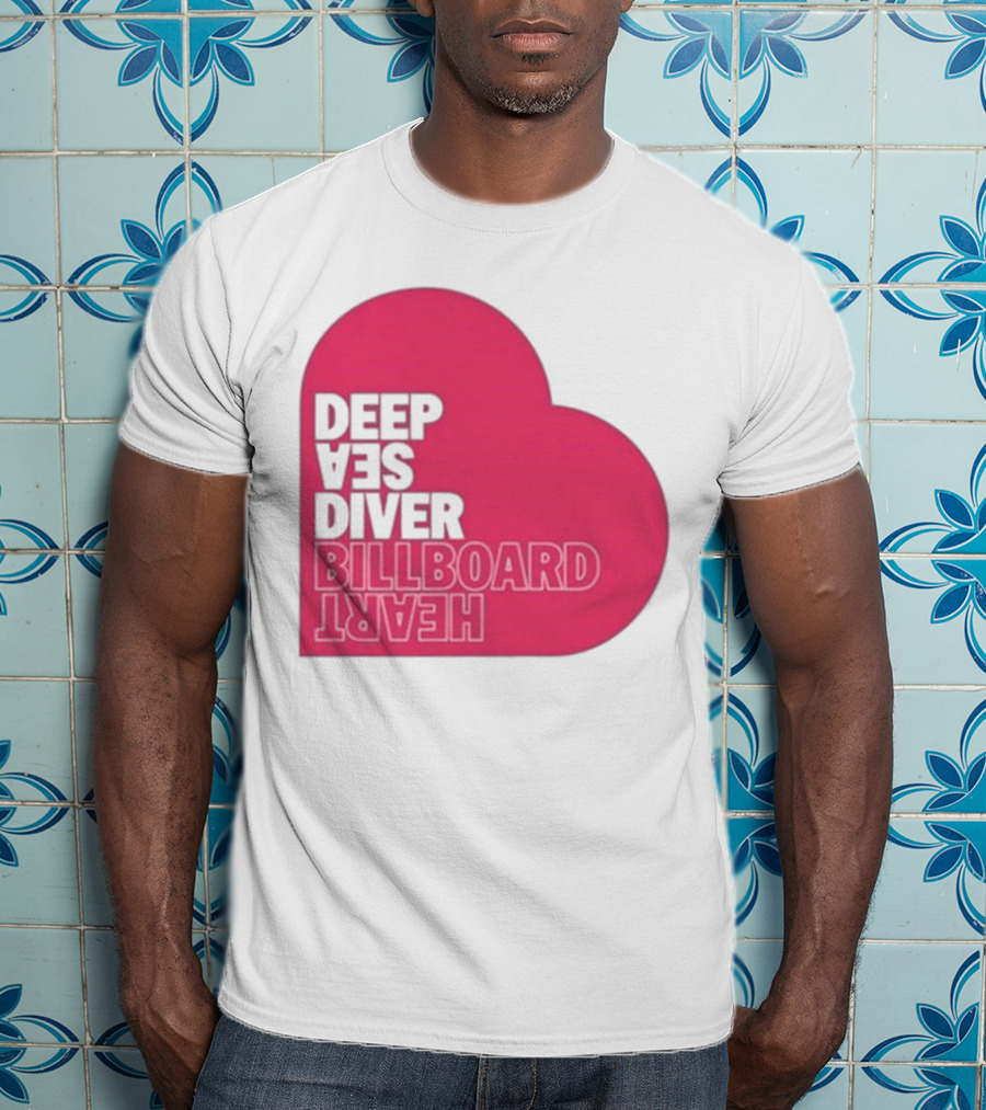 Deep Sea Diver Pink Billboard Heart T-Shirt