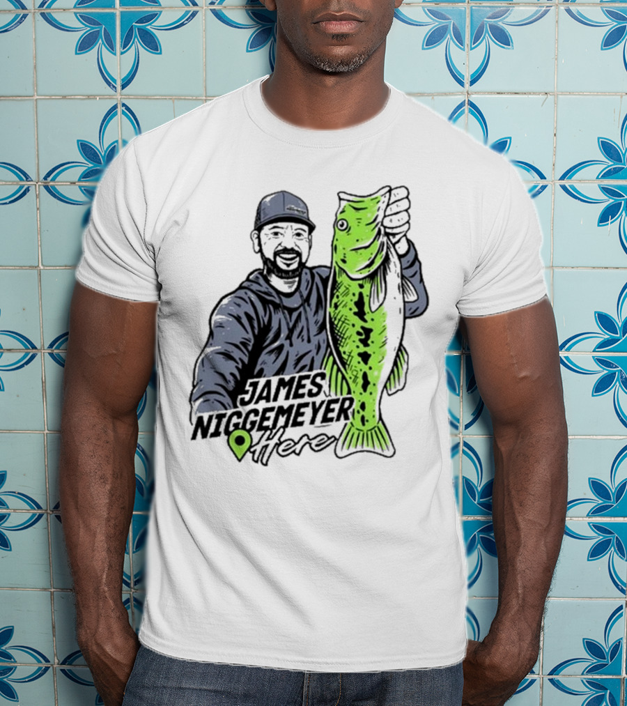 James Niggemeyer Here Holding Green Fish T-Shirt