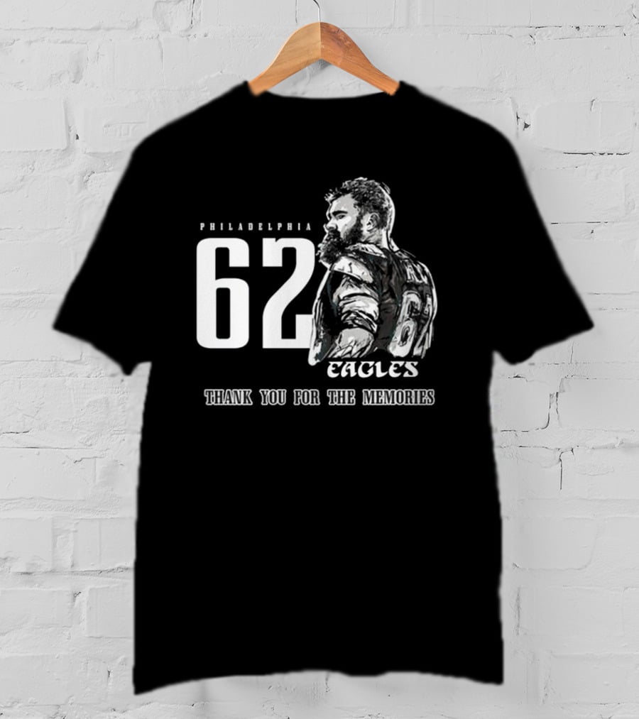 Philadelphia Eagles 62 Jason Kelce Thank You For The Memories Signature 2025 T-Shirt