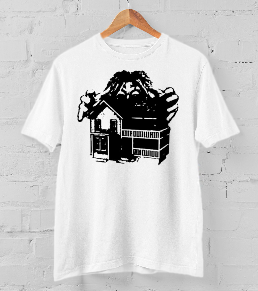Round Neck Teenage Disaster 2025 Monster Over House T-Shirt