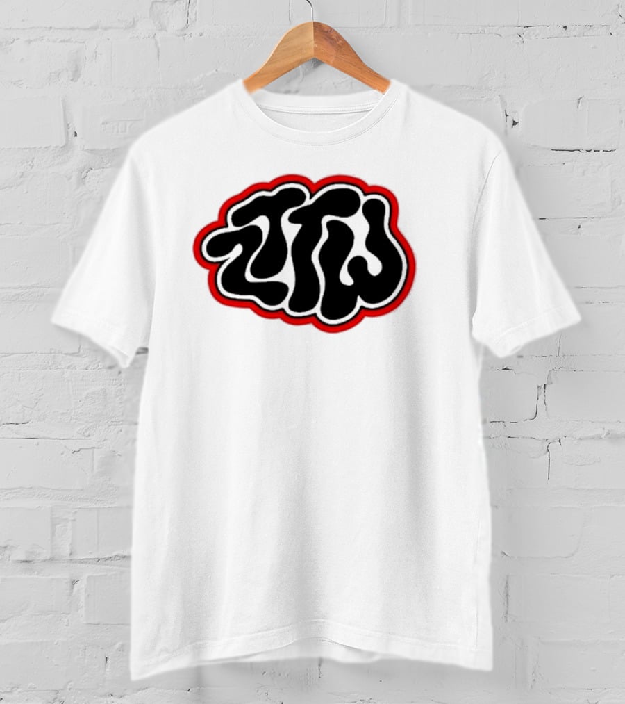 Zttw Green Logo Psychedelic Style Outline T-Shirt