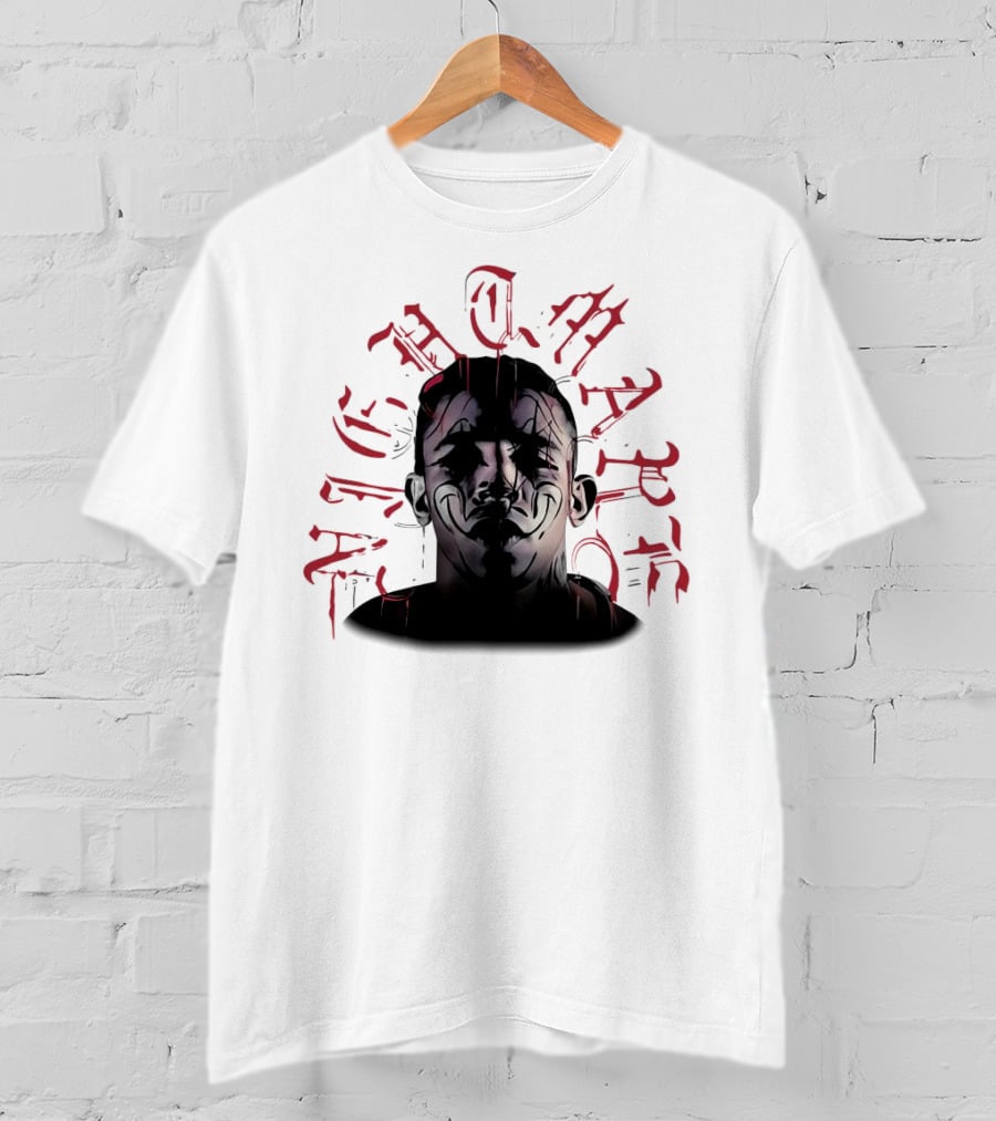 2025 Carlos Prates Nightmare Face With Red Gothic Text T-Shirt