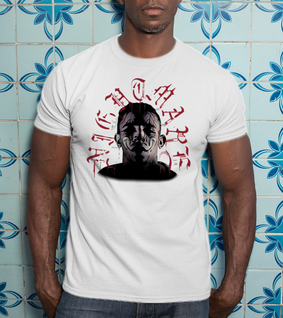 2025 Carlos Prates Nightmare Face With Red Gothic Text T-Shirt