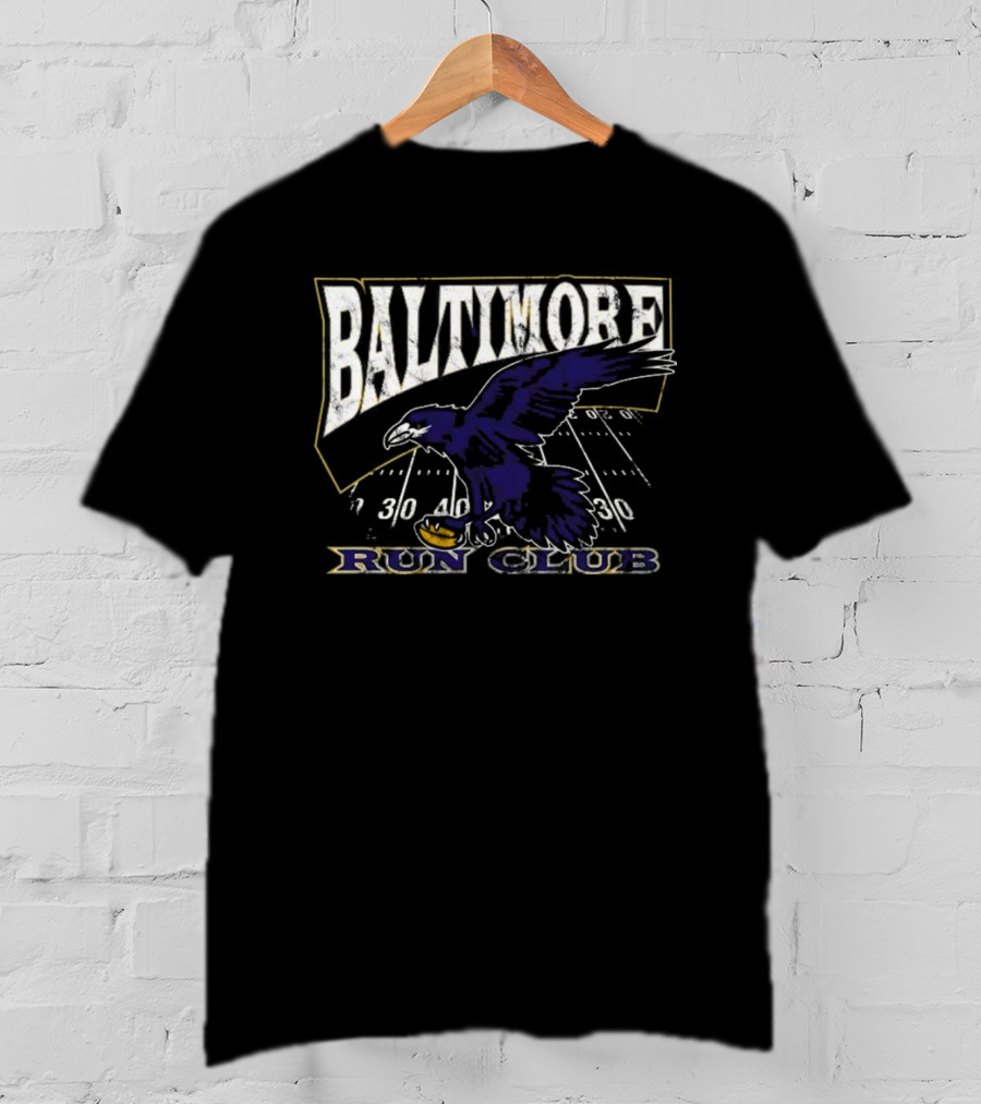 Baltimore Ravens Run Club Football Field T-Shirt