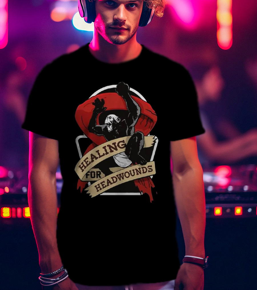 Healing For Headwounds Primate Emblem With Red Ribbon Banner T-Shirt