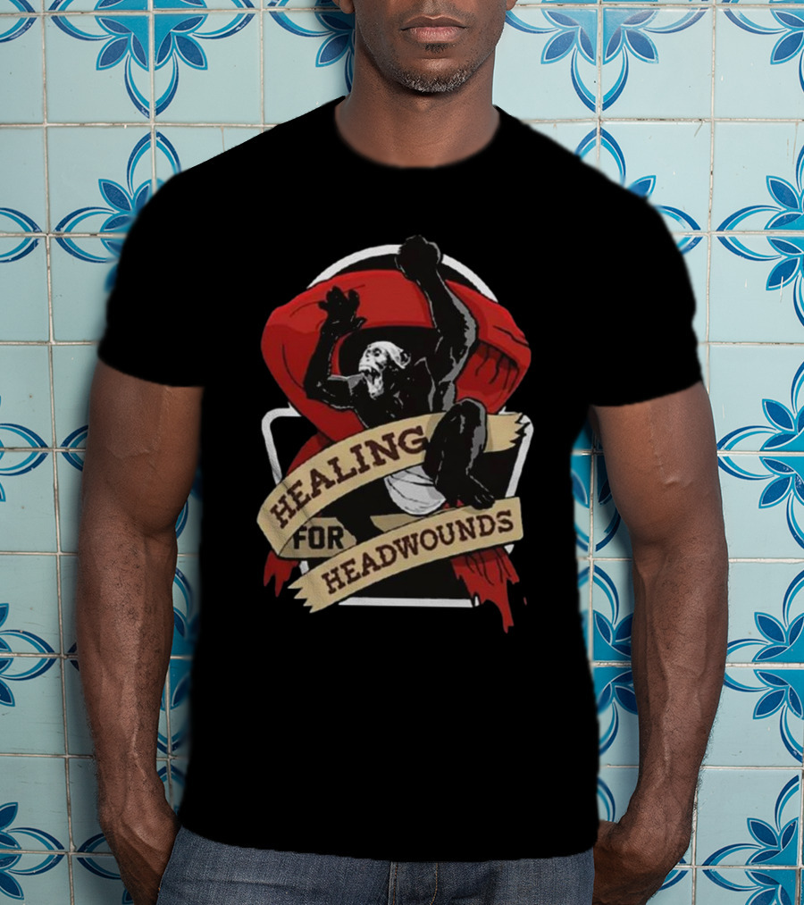 Healing For Headwounds Primate Emblem With Red Ribbon Banner T-Shirt