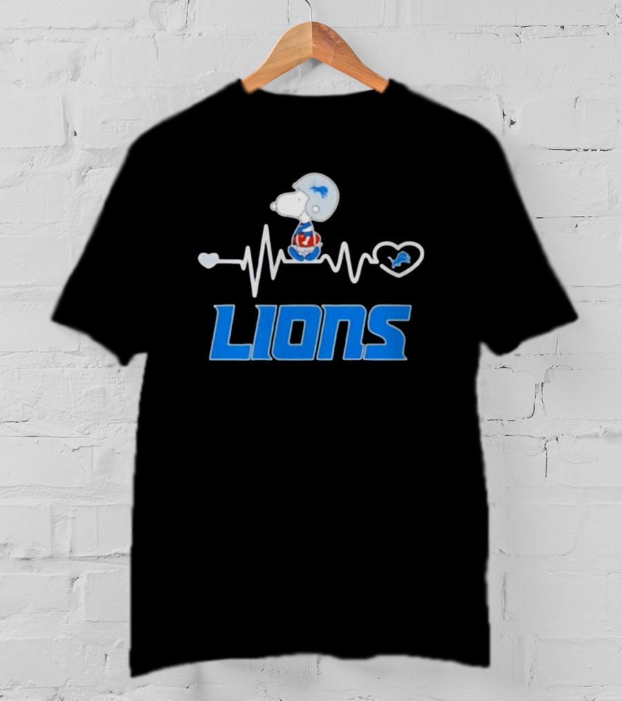 Heartbeat Snoopy Detroit Lions T-Shirt