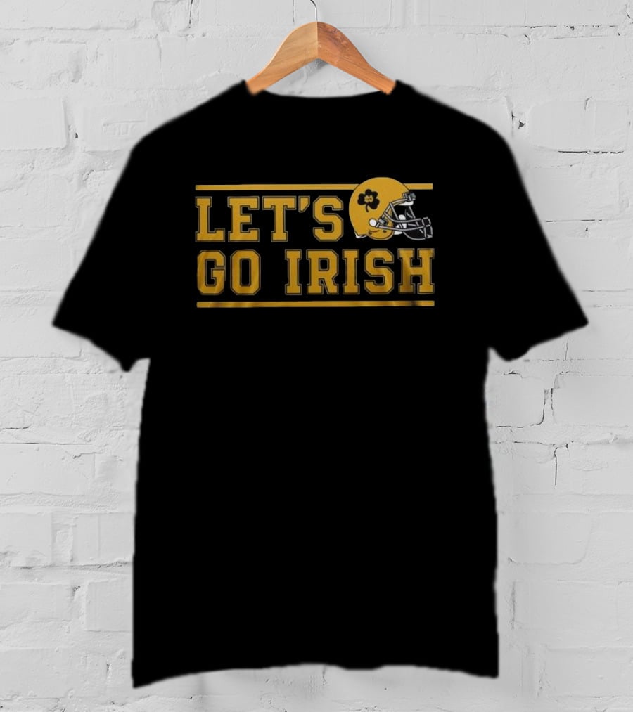 Notre Dame Fighting Irish Let's Go Irish Helmet NCAA 2025 T-Shirt