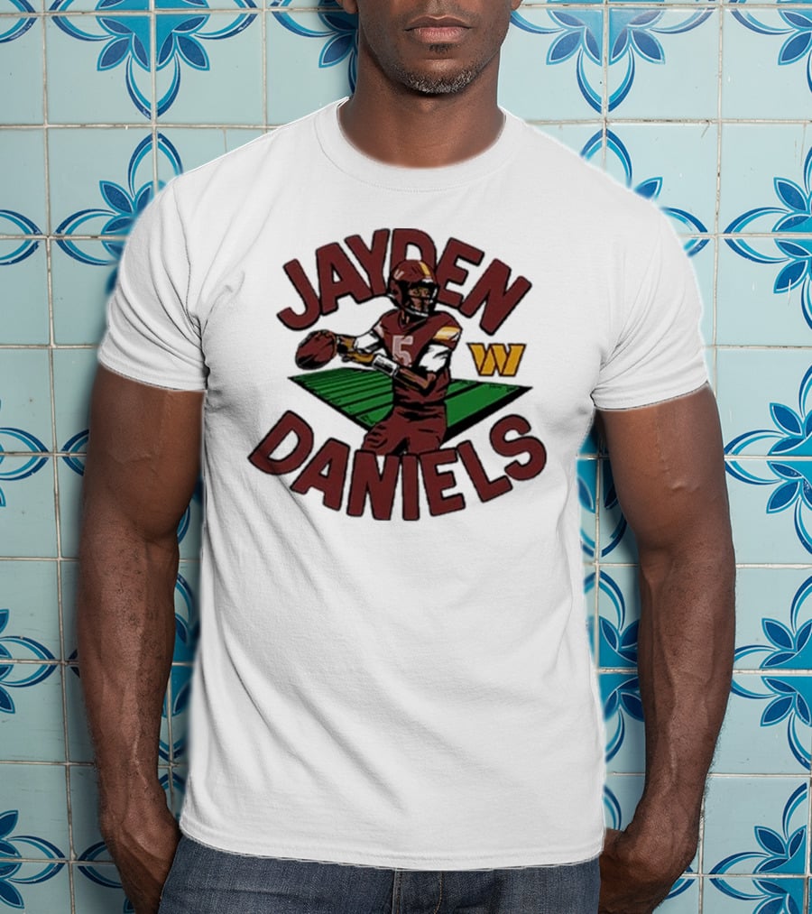 Jayden Daniels 5 Football Player Washington W T-Shirt