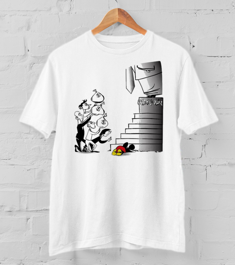 Newspaper Cartoon Economic Commentary Symbolic Imagery Money Hierarchy T-Shirt