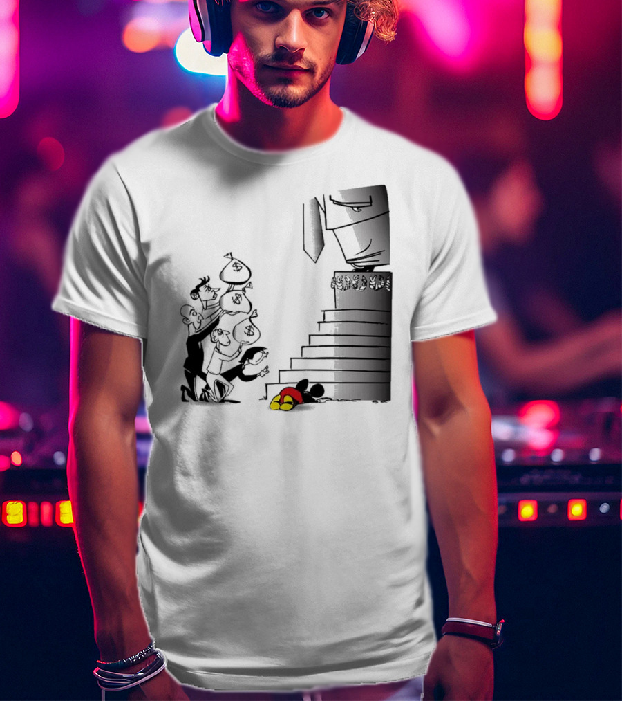 Newspaper Cartoon Economic Commentary Symbolic Imagery Money Hierarchy T-Shirt
