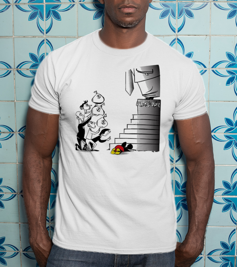 Newspaper Cartoon Economic Commentary Symbolic Imagery Money Hierarchy T-Shirt