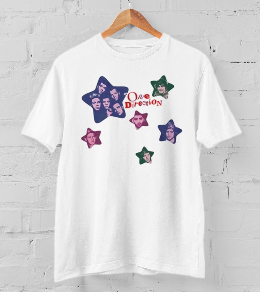 One Direction Colorful Star Faces T-Shirt