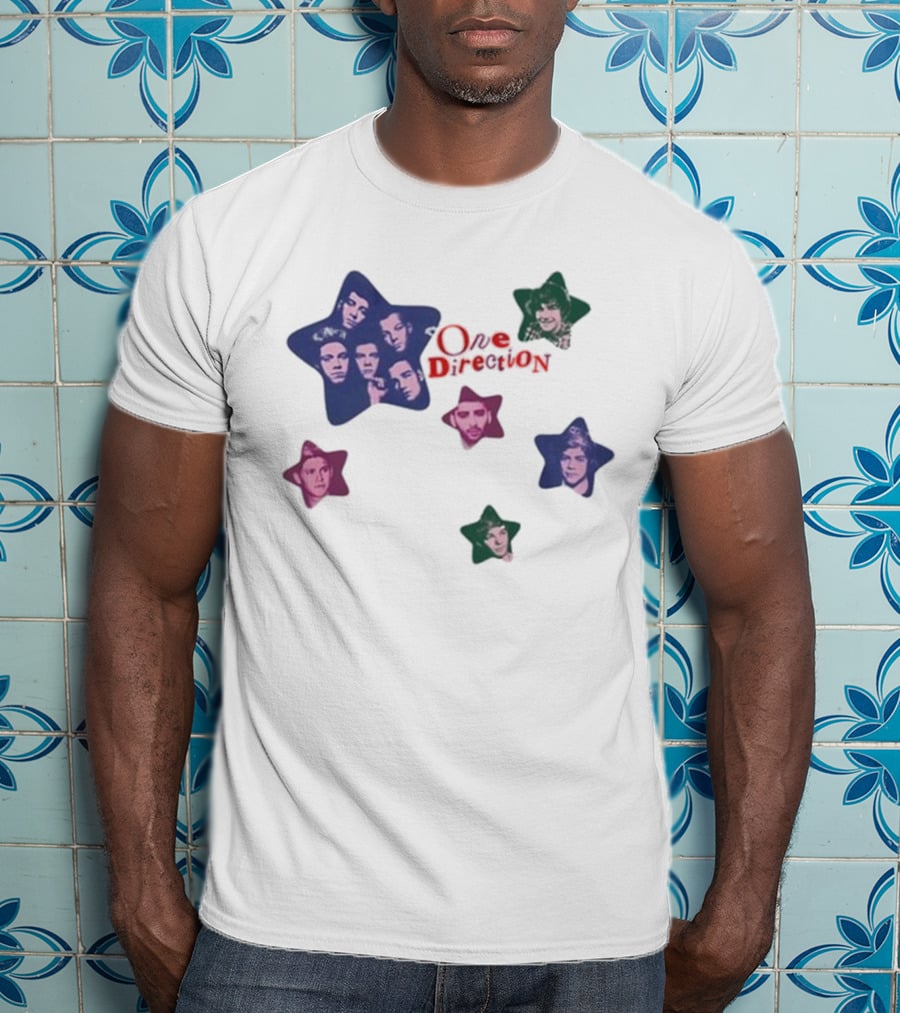 One Direction Colorful Star Faces T-Shirt
