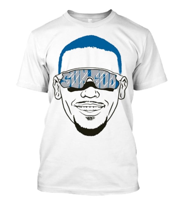Sun God St Brown Head Sunglasses Smile T-Shirt