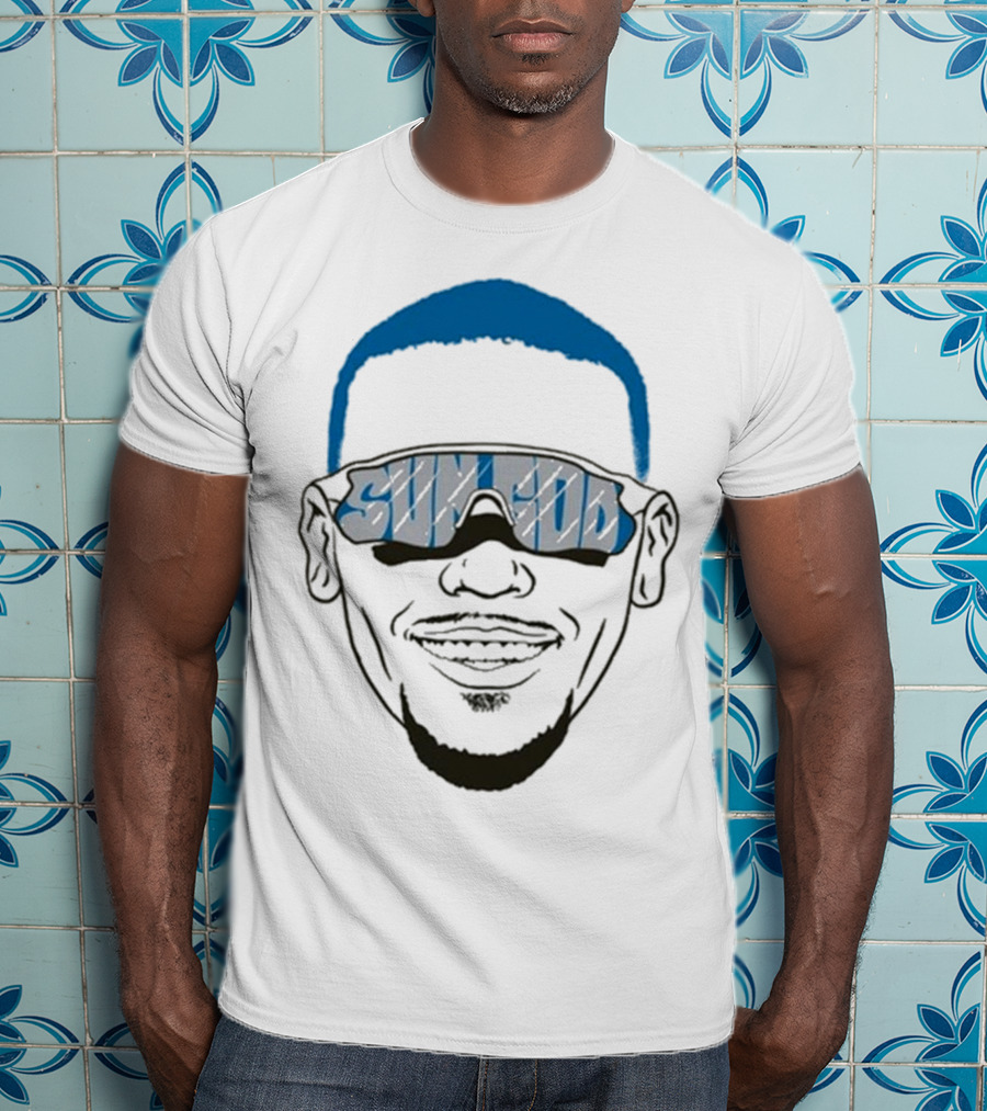 Sun God St Brown Head Sunglasses Smile T-Shirt
