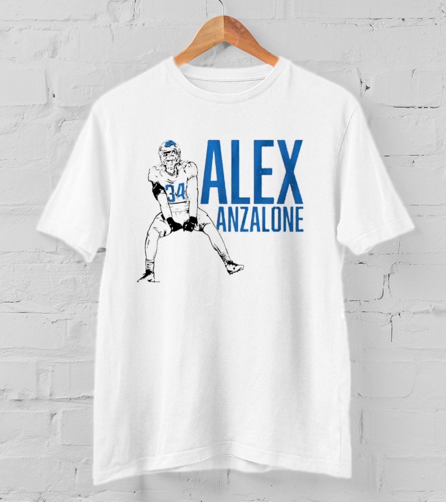 Alex Anzalone 34 Football Grit Pose T-Shirt