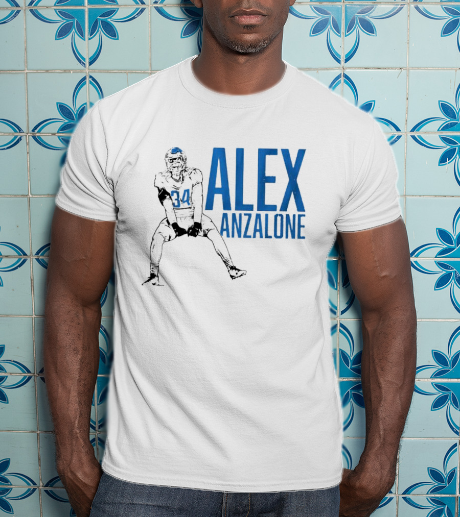 Alex Anzalone 34 Football Grit Pose T-Shirt