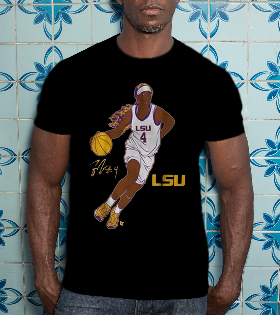 LSU Basketball Flau’jae Johnson Number 4 Superstar Pose T-Shirt