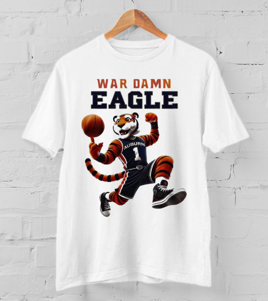 NCAA Auburn Tigers War Damn Eagle 2025 Mascot Basketball Tiger T-Shirt