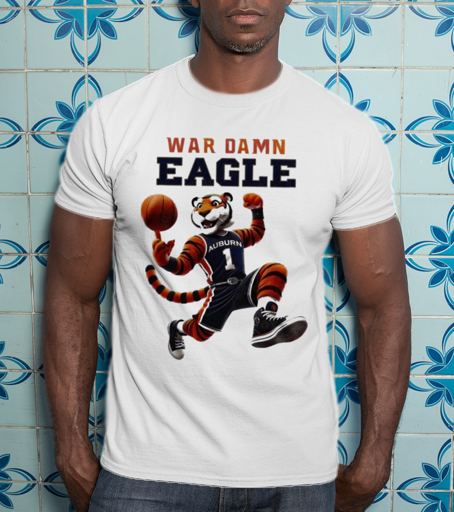 NCAA Auburn Tigers War Damn Eagle 2025 Mascot Basketball Tiger T-Shirt