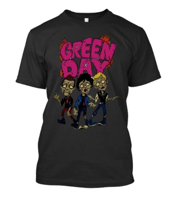 Green Day Cartoon Band Members The Saviors Tour T-Shirt