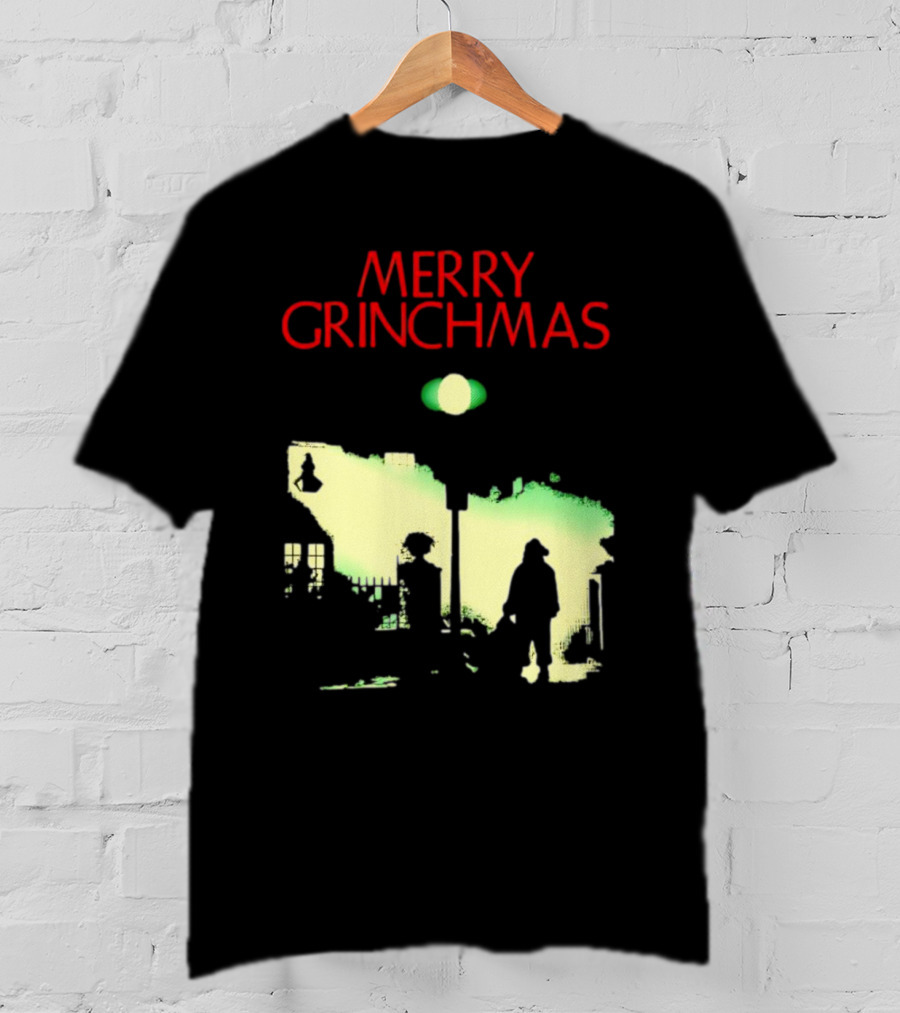 Merry Grinchmas Grinch X The Exorcist Silhouette Scene T-Shirt