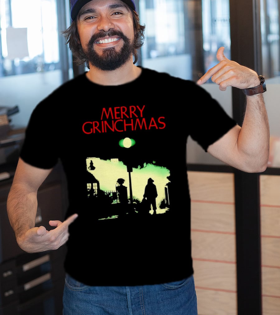Merry Grinchmas Grinch X The Exorcist Silhouette Scene T-Shirt