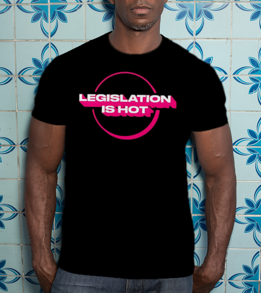 Legislation Is Hot Pink Neon Circle T-Shirt