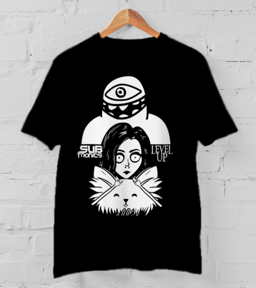 Subtronics Level Up Ellie Art Featuring Eye And Cat Motif T-Shirt