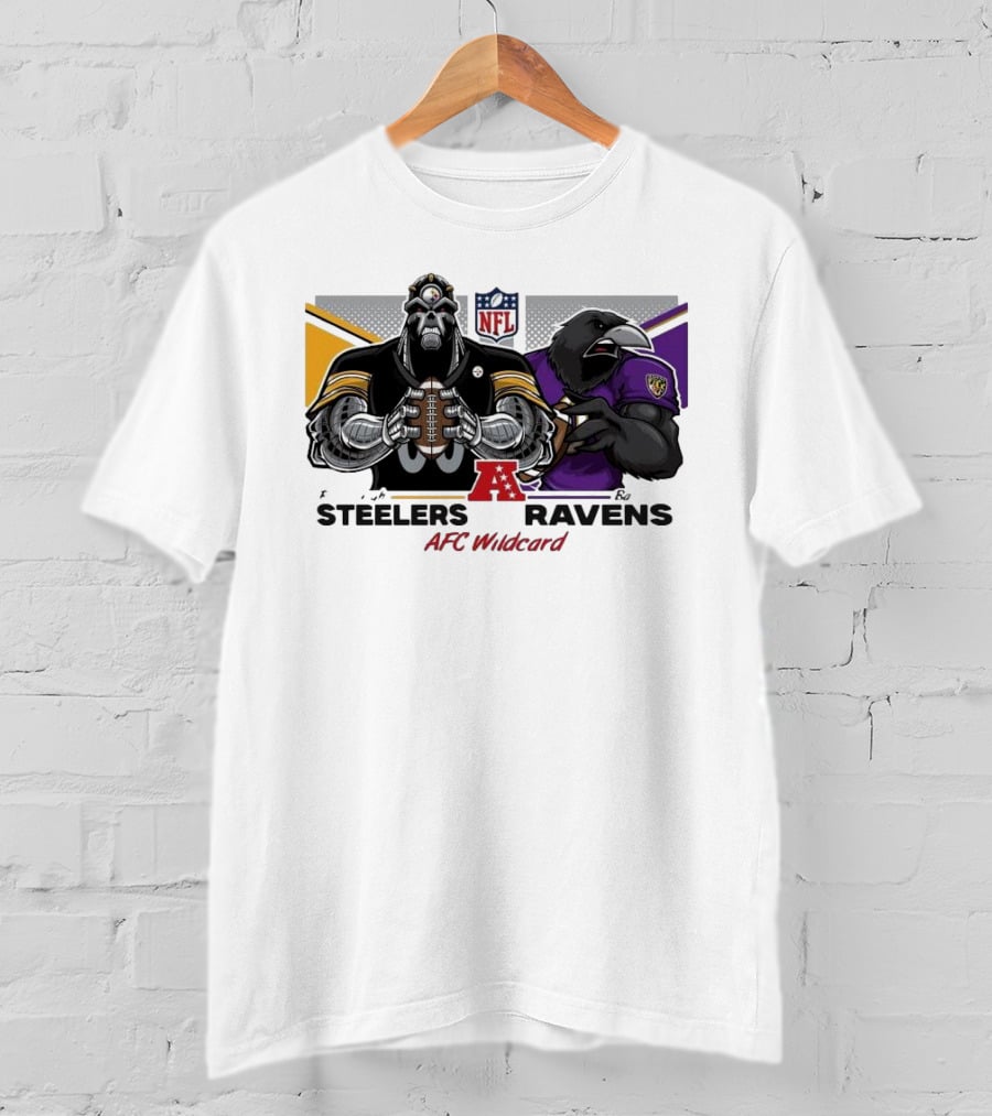 Steelers Ravens NFL AFC Wildcard Matchup Mascots Football Showdown T-Shirt