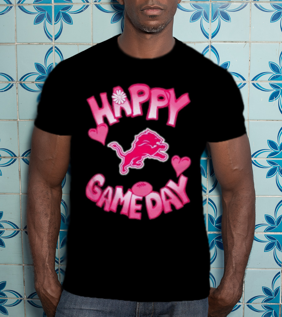 Happy Gameday Detroit Lions Valentine’s Day 2025 T-Shirt