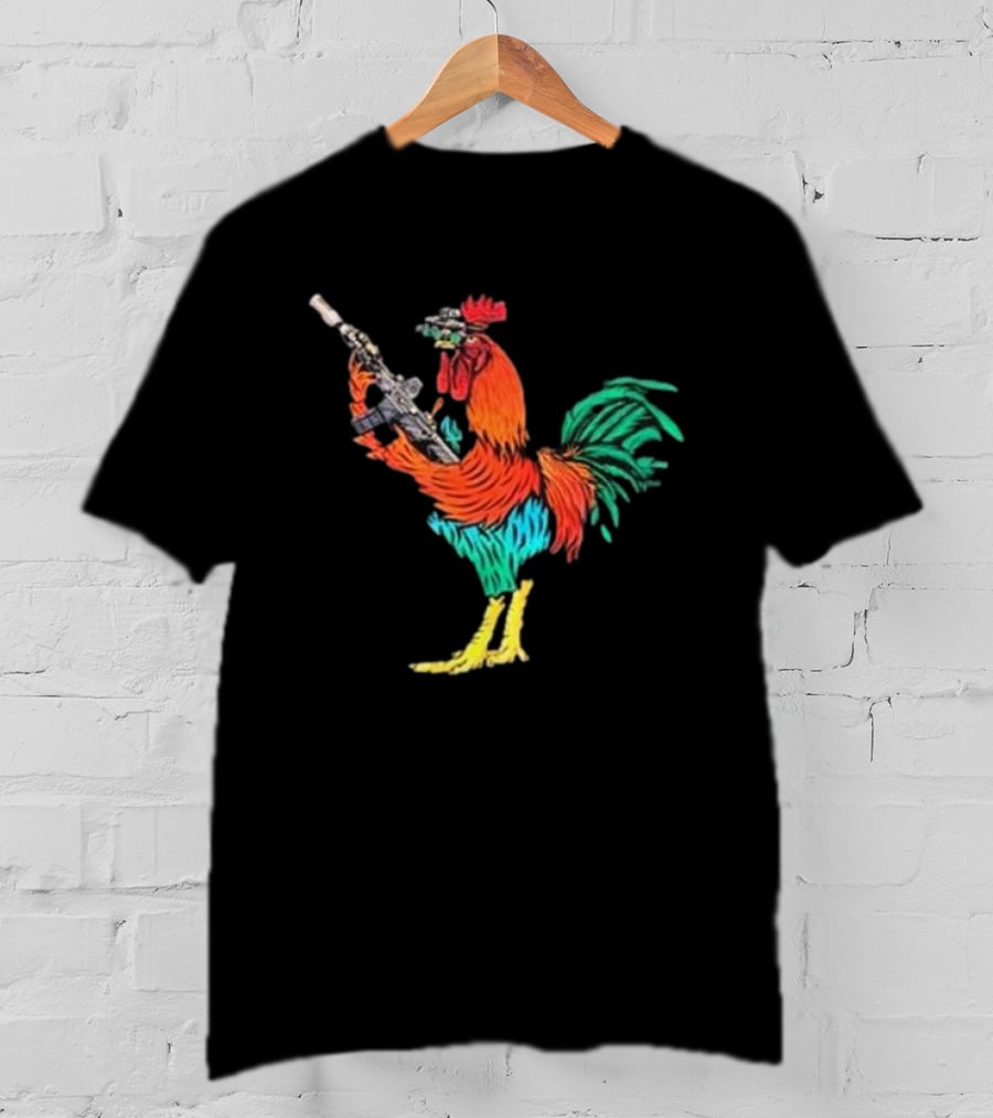 Black Rifle Coffee Tacticock Colorful Armed Rooster T-Shirt